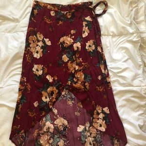 Floral Wrap Style Skirt- Blu Pepper